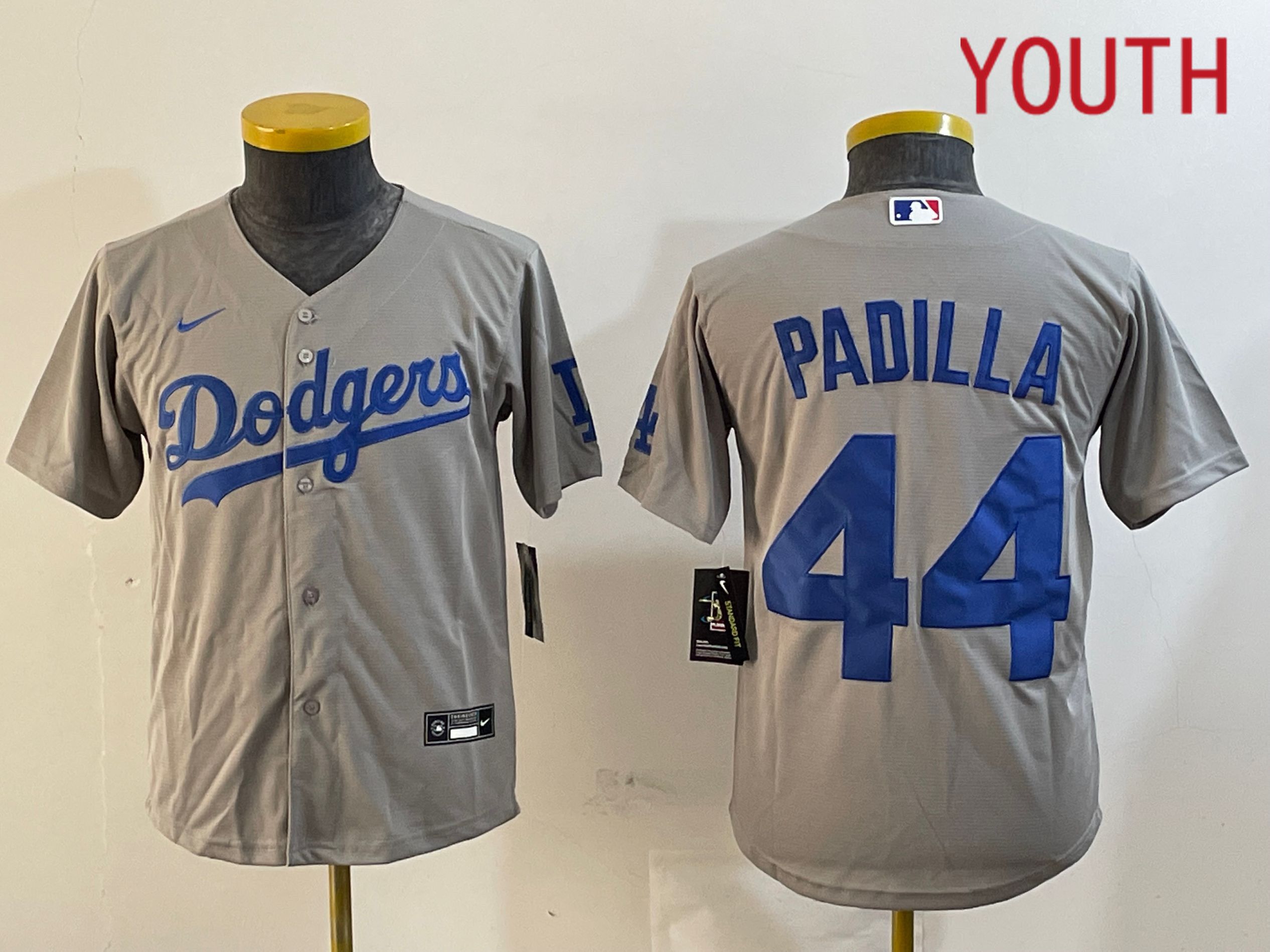 Youth Los Angeles Dodgers #44 Padilla Grey Game 2024 Nike MLB Jersey style 1216